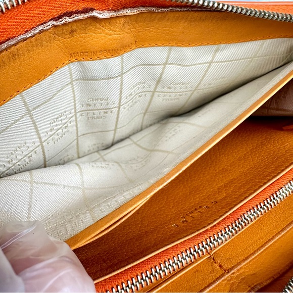 Celine Orange Leather long zippy wallet zip around wallet - Picture 12 of 16